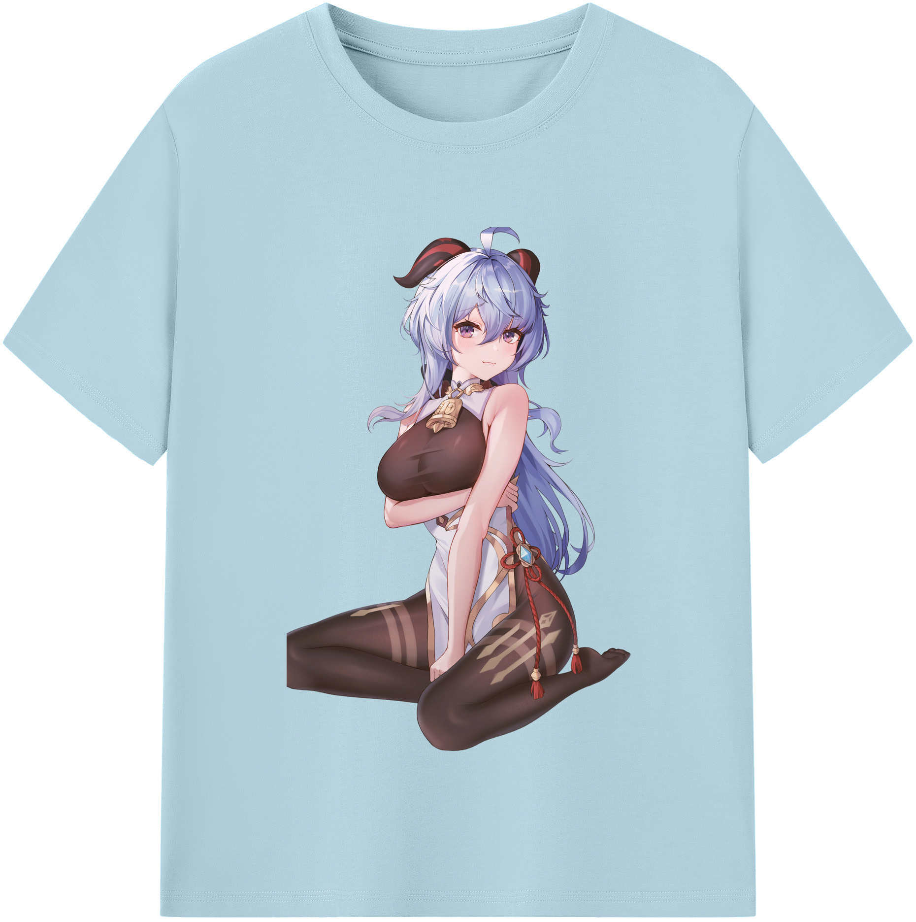 げんし神 甘雨 かんう genshin Ganyu 綿100％半袖Tシャツ（フロントプリント）